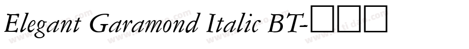 Elegant Garamond Italic BT字体转换